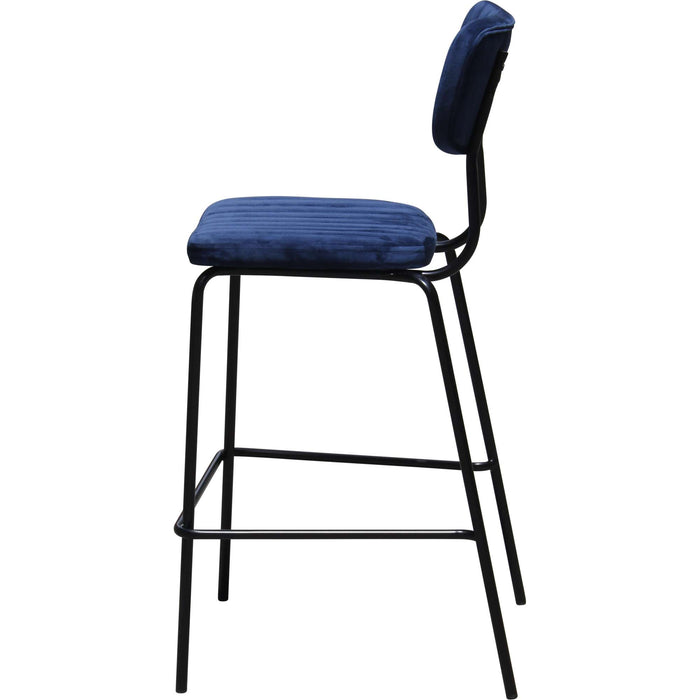Durafurn Tiramisu Barstool - Black Frame /  Denim Velvet