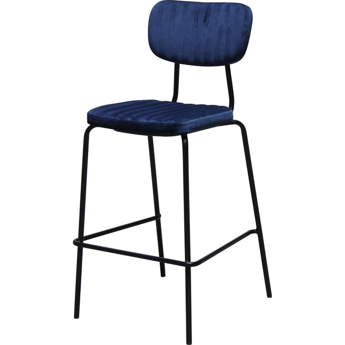 Durafurn Tiramisu Barstool - Black Frame /  Denim Velvet