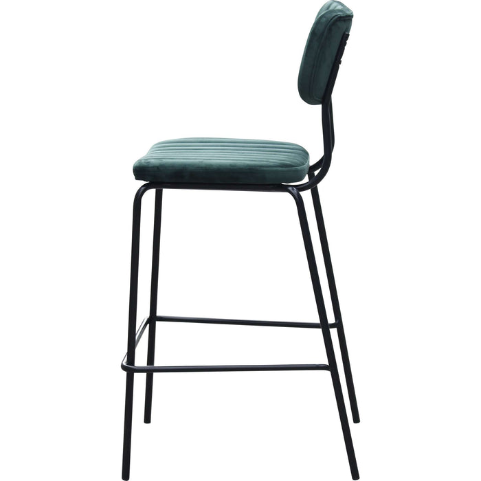 Durafurn Tiramisu Barstool - Black Frame /  Forest Green Velvet