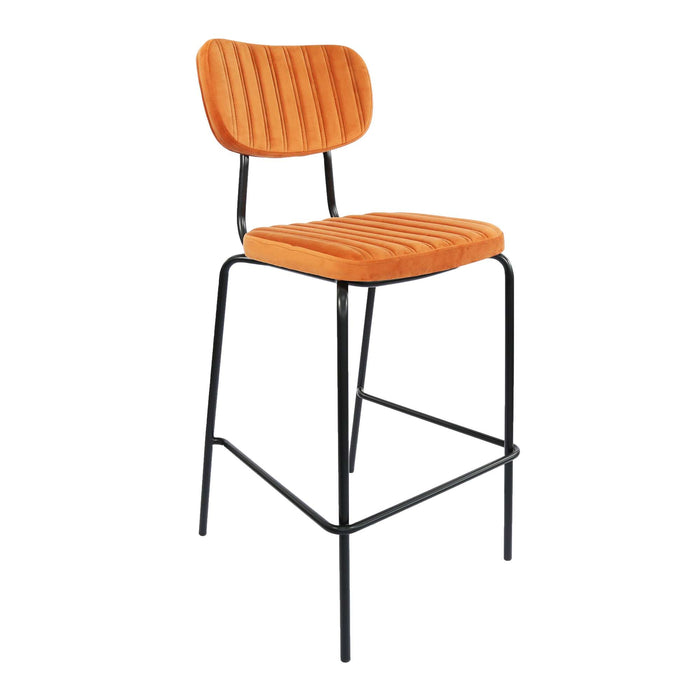 Durafurn Tiramisu Barstool - Black Frame /  Burnt Orange Velvet