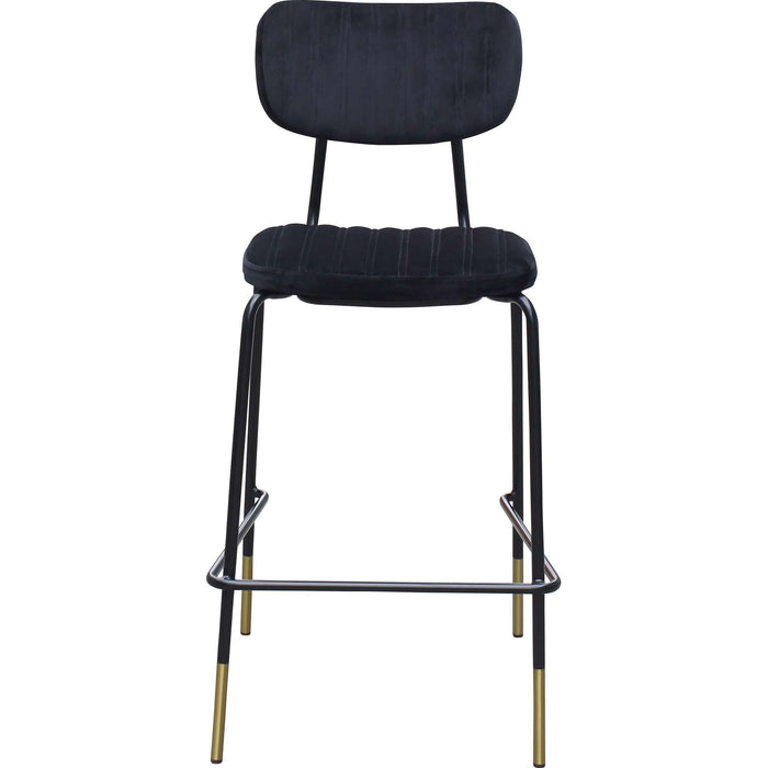 Durafurn Tiramisu Barstool - Black Frame with Brass Tip / Black Velvet