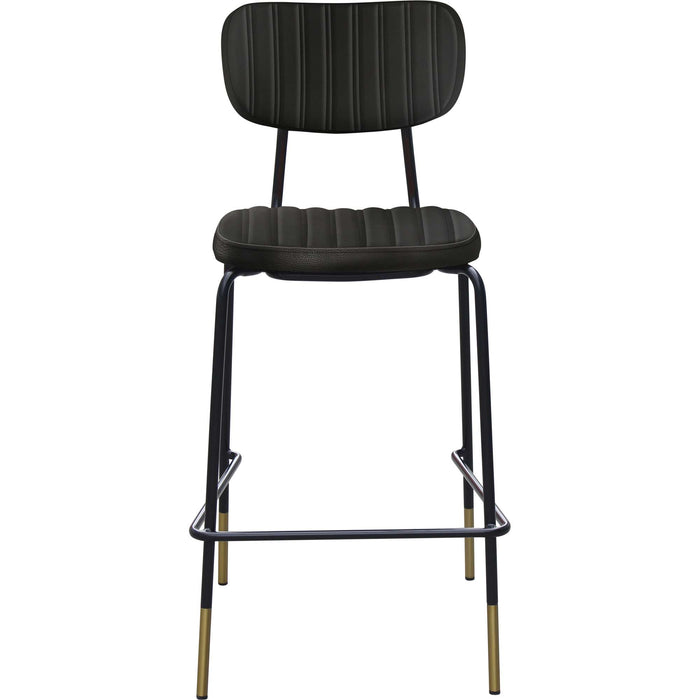Durafurn Tiramisu Barstool - Black Frame with Brass Tip / Black Velvet