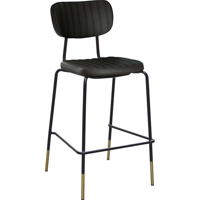 Durafurn Tiramisu Barstool - Black Frame with Brass Tip / Black Velvet