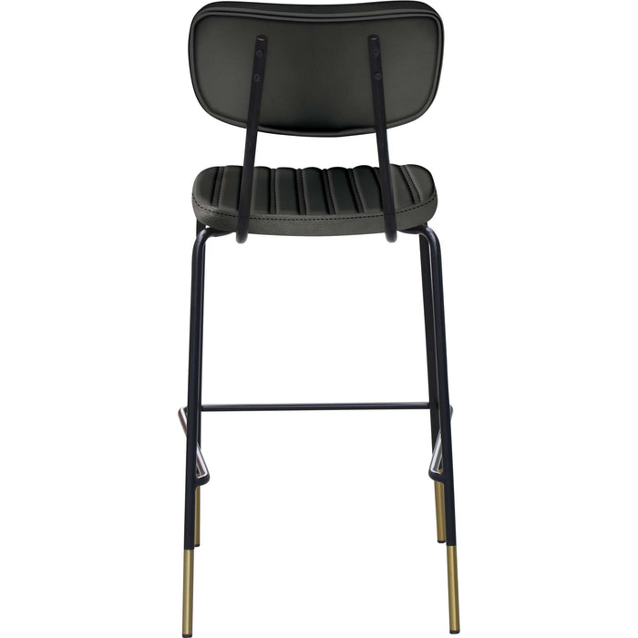 Durafurn Tiramisu Barstool - Black Frame with Brass Tip / Black Velvet