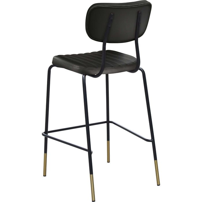Durafurn Tiramisu Barstool - Black Frame with Brass Tip / Black Velvet