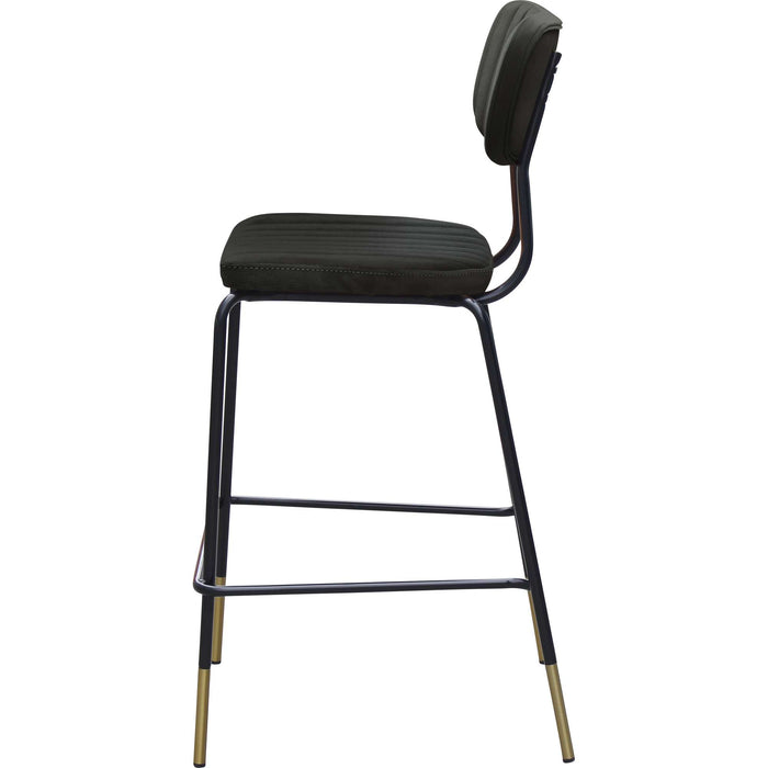 Durafurn Tiramisu Barstool - Black Frame with Brass Tip / Black Velvet