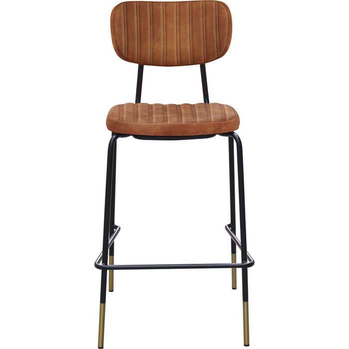 Durafurn Tiramisu Barstool - Black Frame with Brass Tip /  Tan Fabric