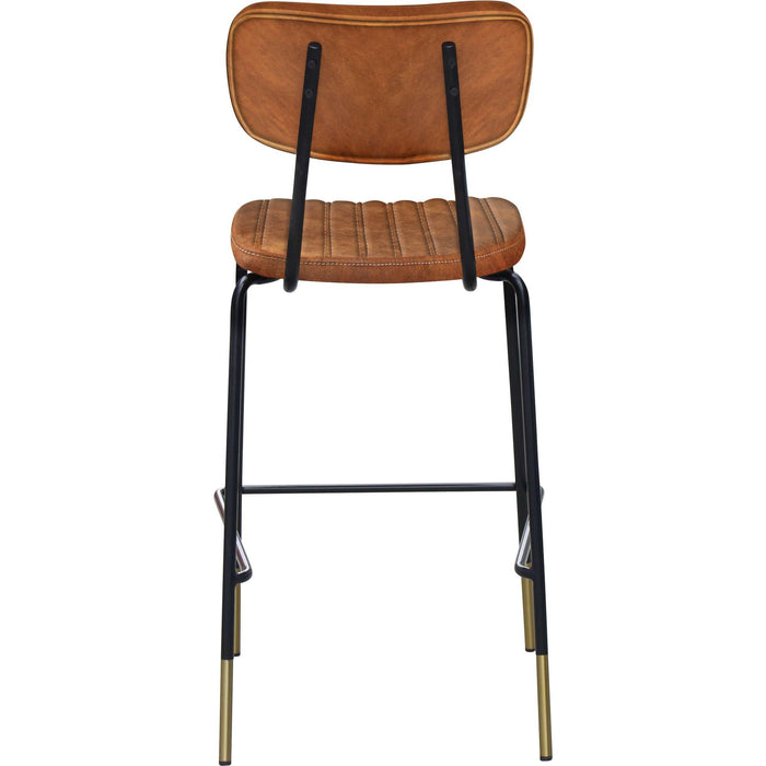 Durafurn Tiramisu Barstool - Black Frame with Brass Tip /  Tan Fabric