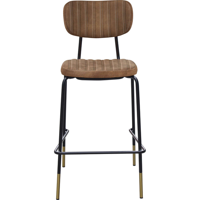 Durafurn Tiramisu Barstool - Black Frame with Brass Tip /  Mocha Fabric