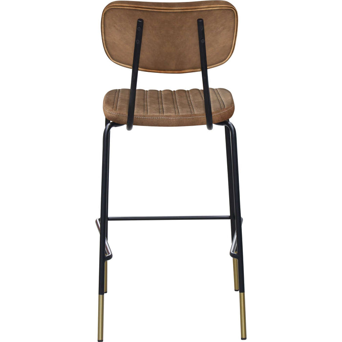 Durafurn Tiramisu Barstool - Black Frame with Brass Tip /  Mocha Fabric