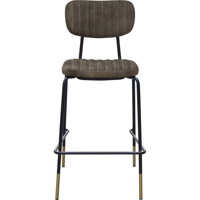 Durafurn Tiramisu Barstool - Black Frame with Brass Tip /  Charcoal Fabric