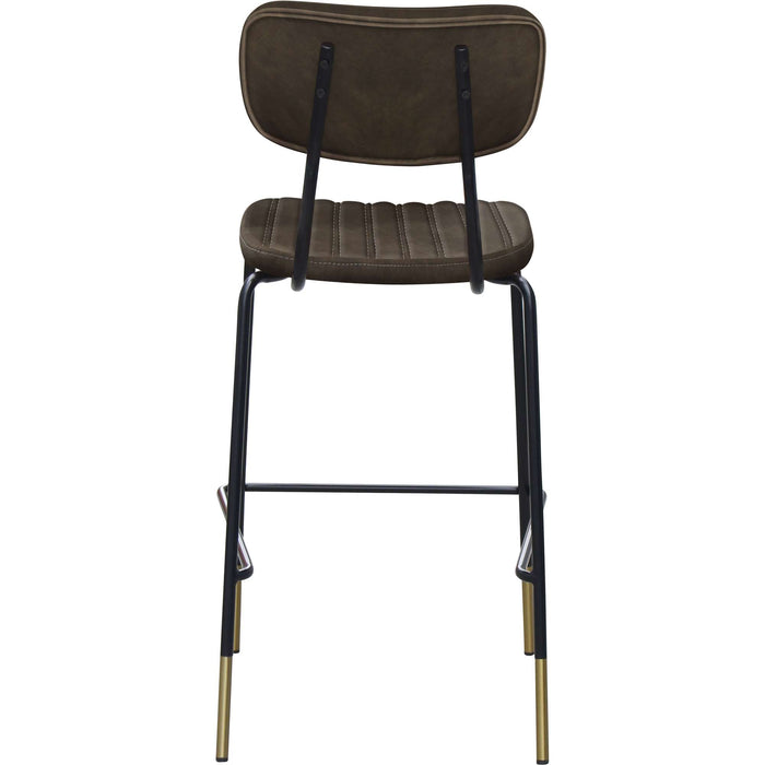 Durafurn Tiramisu Barstool - Black Frame with Brass Tip /  Charcoal Fabric
