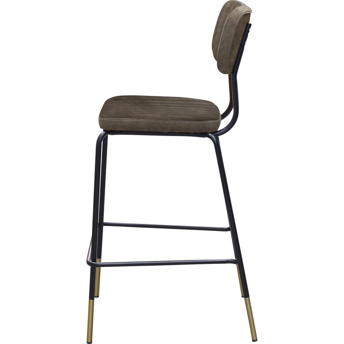 Durafurn Tiramisu Barstool - Black Frame with Brass Tip /  Charcoal Fabric
