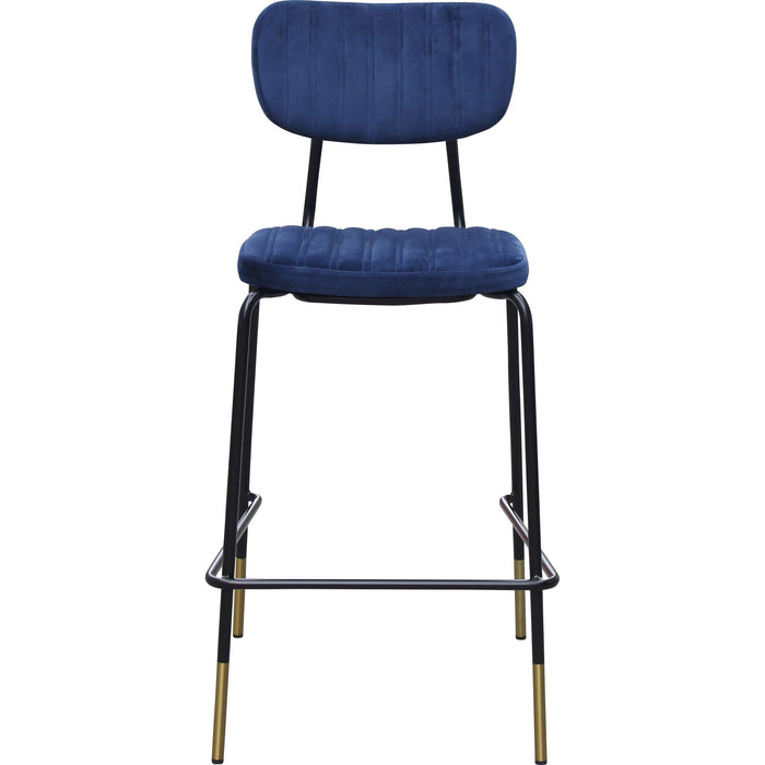 Durafurn Tiramisu Barstool - Black Frame with Brass Tip /  Denim Velvet