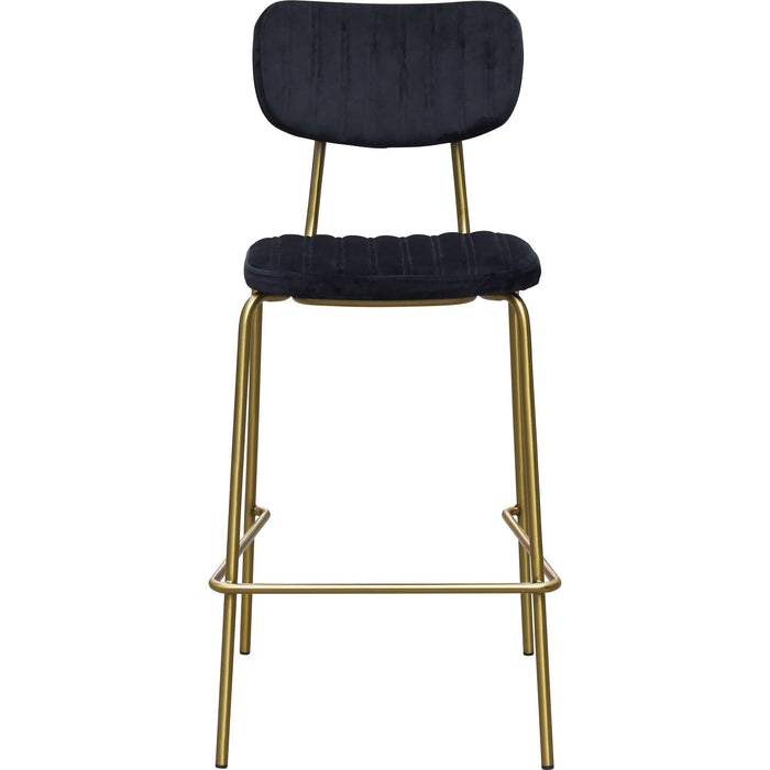 Durafurn Tiramisu Barstool - Brass Frame / Black Velvet