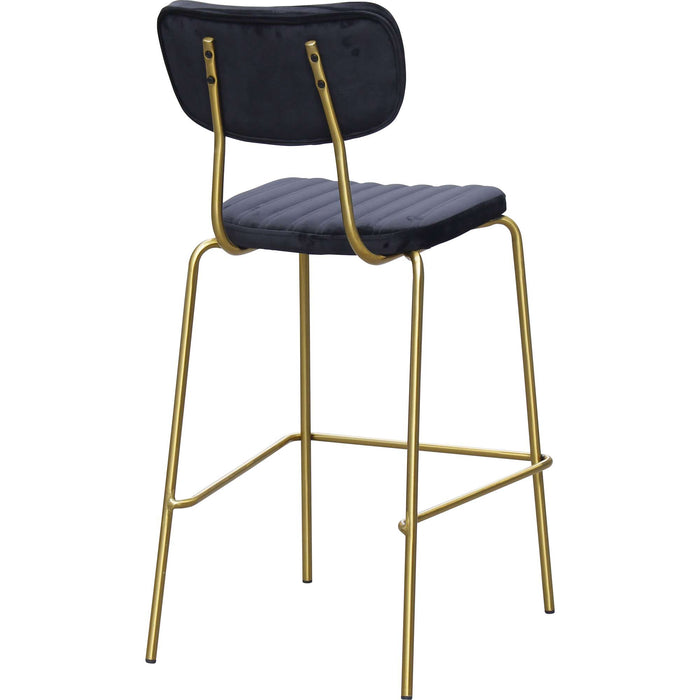 Durafurn Tiramisu Barstool - Brass Frame / Black Velvet