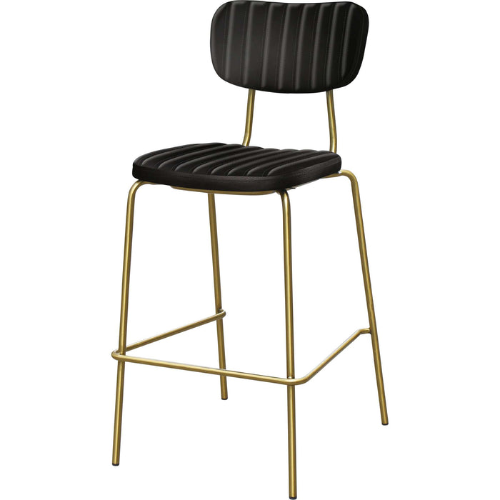 Durafurn Tiramisu Barstool - Brass Frame / Black Velvet