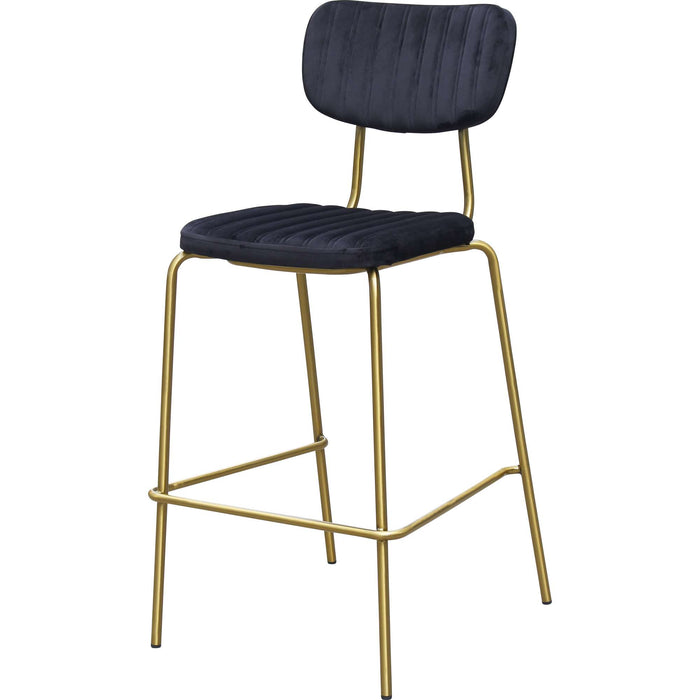 Durafurn Tiramisu Barstool - Brass Frame / Black Velvet
