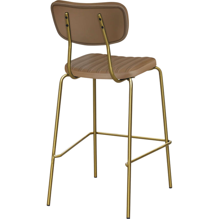 Durafurn Tiramisu Barstool - Brass Frame / Taupe Vinyl