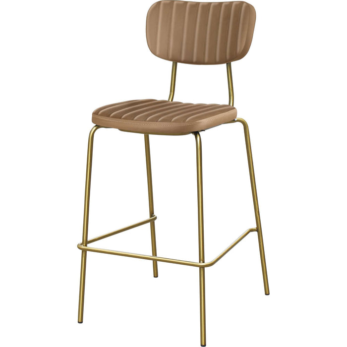 Durafurn Tiramisu Barstool - Brass Frame / Taupe Vinyl