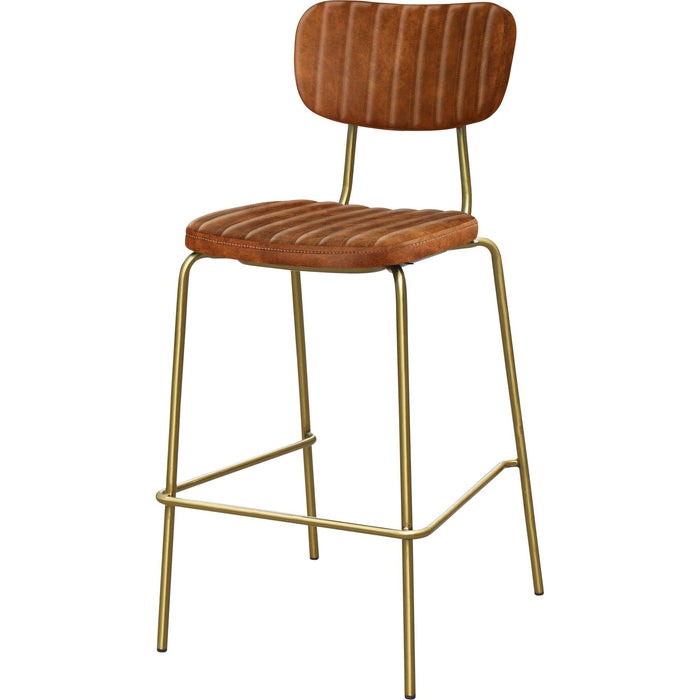 Durafurn Tiramisu Barstool - Brass Frame /  Tan Fabric
