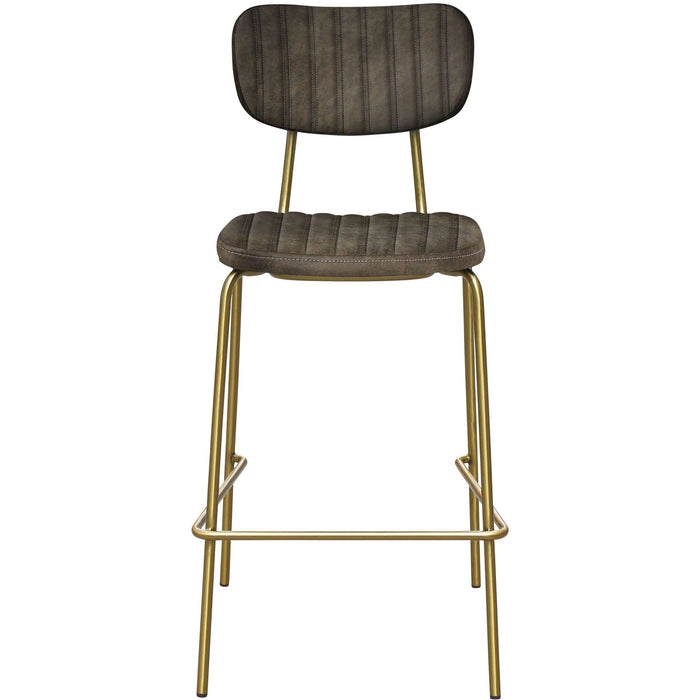 Durafurn Tiramisu Barstool - Brass Frame /  Charcoal Fabric