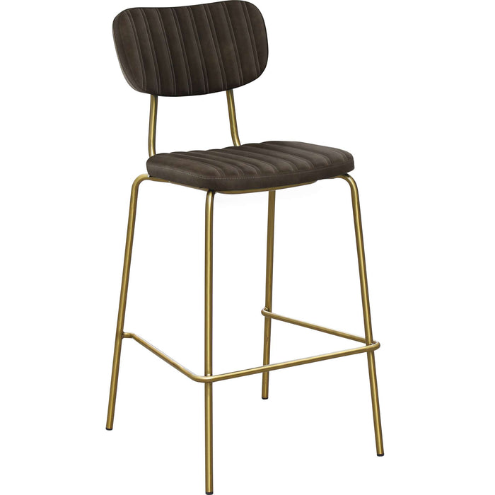 Durafurn Tiramisu Barstool - Brass Frame /  Charcoal Fabric