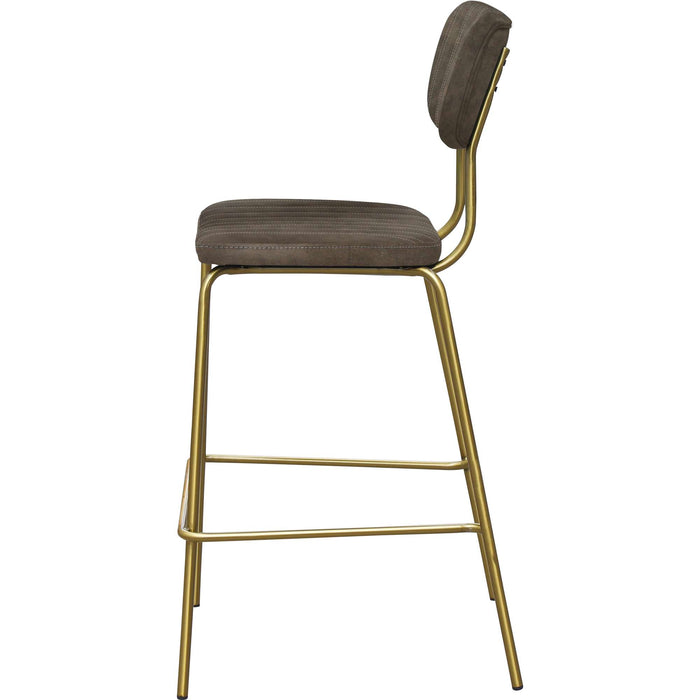 Durafurn Tiramisu Barstool - Brass Frame /  Charcoal Fabric