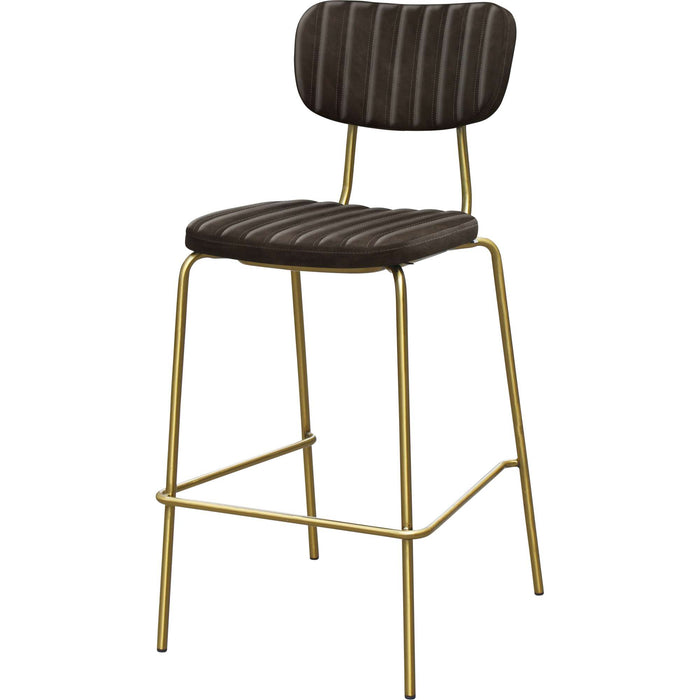 Durafurn Tiramisu Barstool - Brass Frame /  Charcoal Fabric