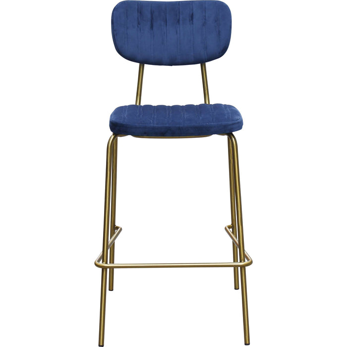 Durafurn Tiramisu Barstool - Brass Frame /  Denim Velvet