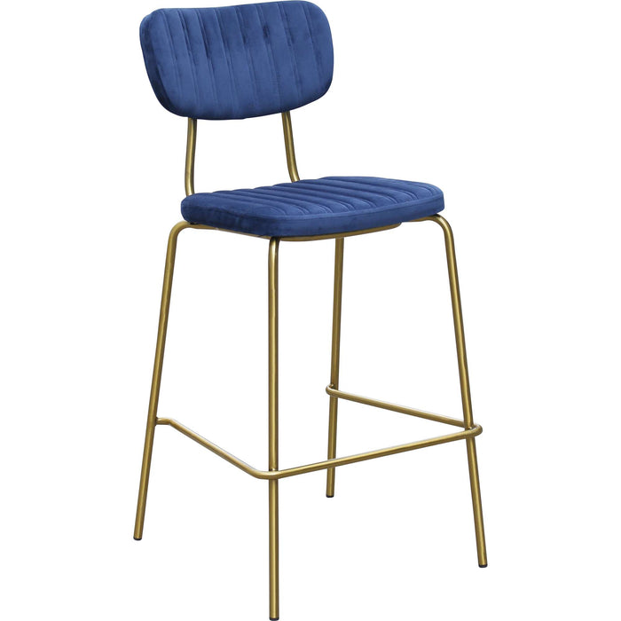 Durafurn Tiramisu Barstool - Brass Frame /  Denim Velvet