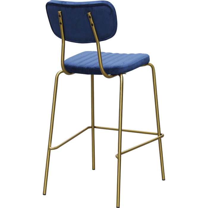 Durafurn Tiramisu Barstool - Brass Frame /  Denim Velvet