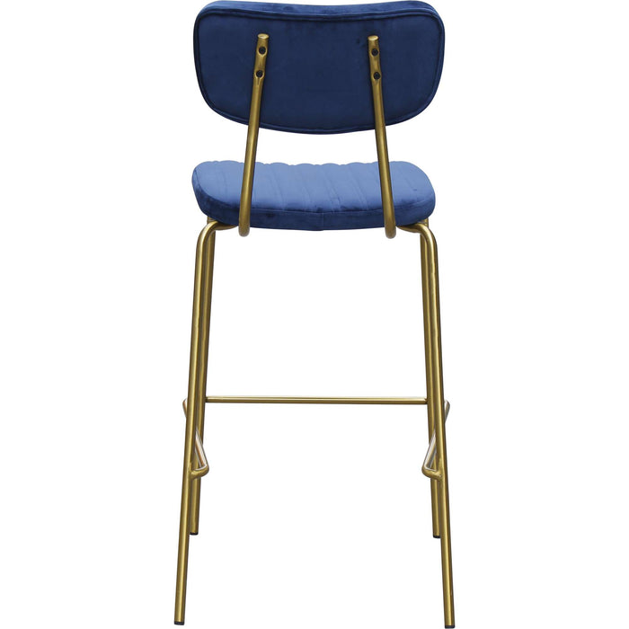 Durafurn Tiramisu Barstool - Brass Frame /  Denim Velvet