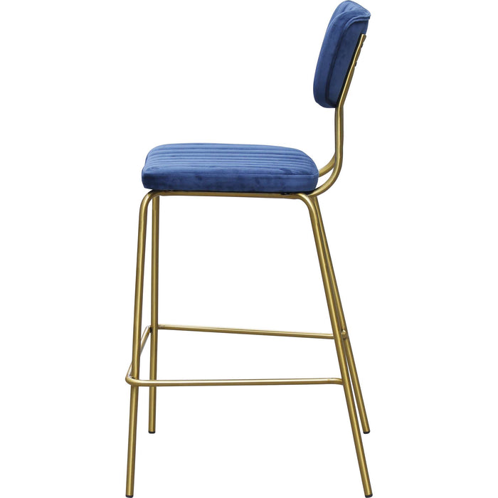 Durafurn Tiramisu Barstool - Brass Frame /  Denim Velvet