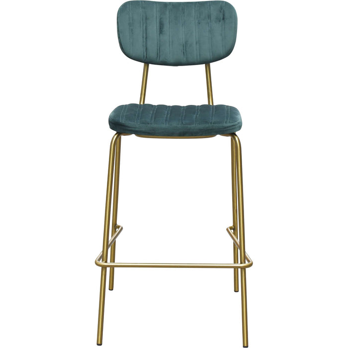 Durafurn Tiramisu Barstool - Brass Frame /  Forest Green Velvet