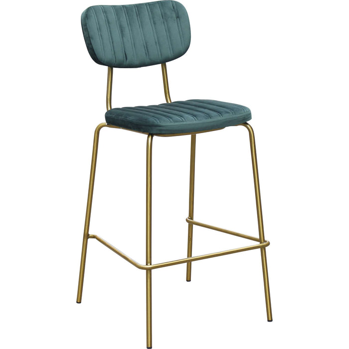 Durafurn Tiramisu Barstool - Brass Frame /  Forest Green Velvet
