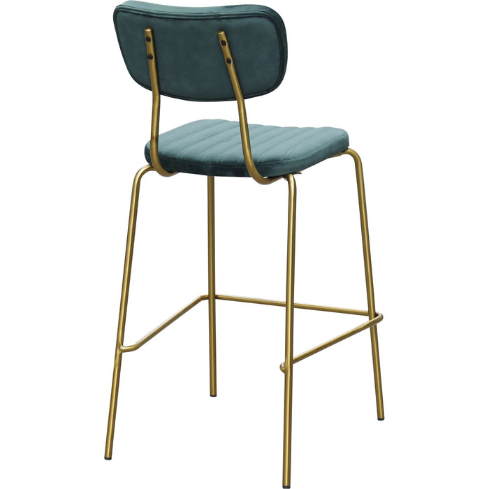 Durafurn Tiramisu Barstool - Brass Frame /  Forest Green Velvet