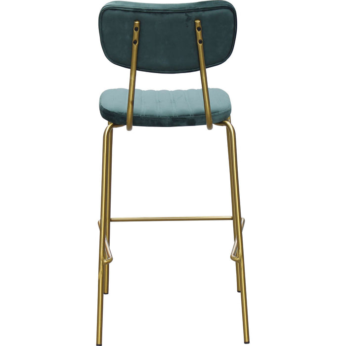 Durafurn Tiramisu Barstool - Brass Frame /  Forest Green Velvet