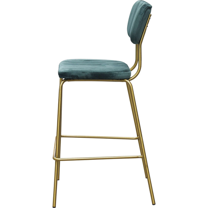 Durafurn Tiramisu Barstool - Brass Frame /  Forest Green Velvet