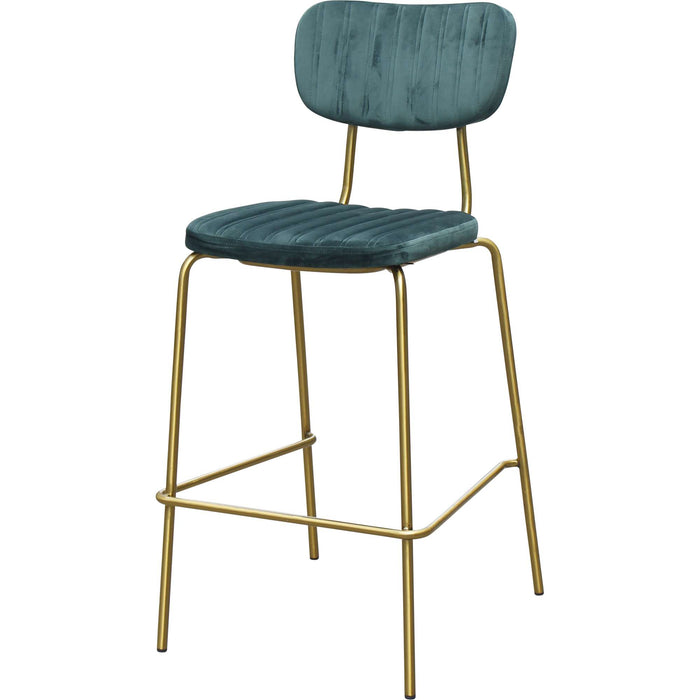 Durafurn Tiramisu Barstool - Brass Frame /  Forest Green Velvet