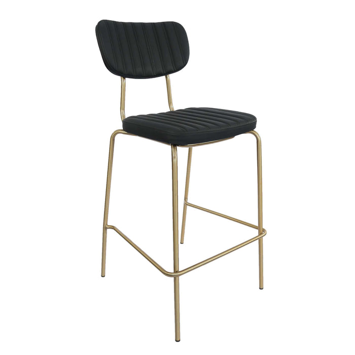 Durafurn Tiramisu Barstool - Brass Frame / Black Vinyl
