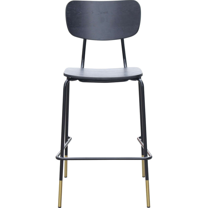 Durafurn Tiramisu Barstool - Black Frame with Brass Tip / Black Ply