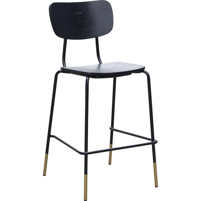 Durafurn Tiramisu Barstool - Black Frame with Brass Tip / Black Ply