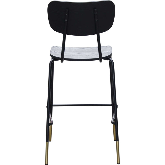Durafurn Tiramisu Barstool - Black Frame with Brass Tip / Black Ply