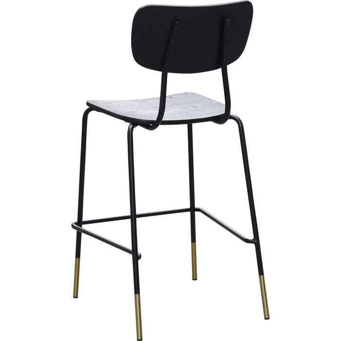 Durafurn Tiramisu Barstool - Black Frame with Brass Tip / Black Ply