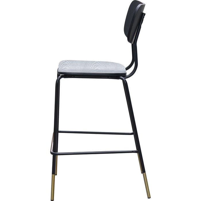 Durafurn Tiramisu Barstool - Black Frame with Brass Tip / Black Ply