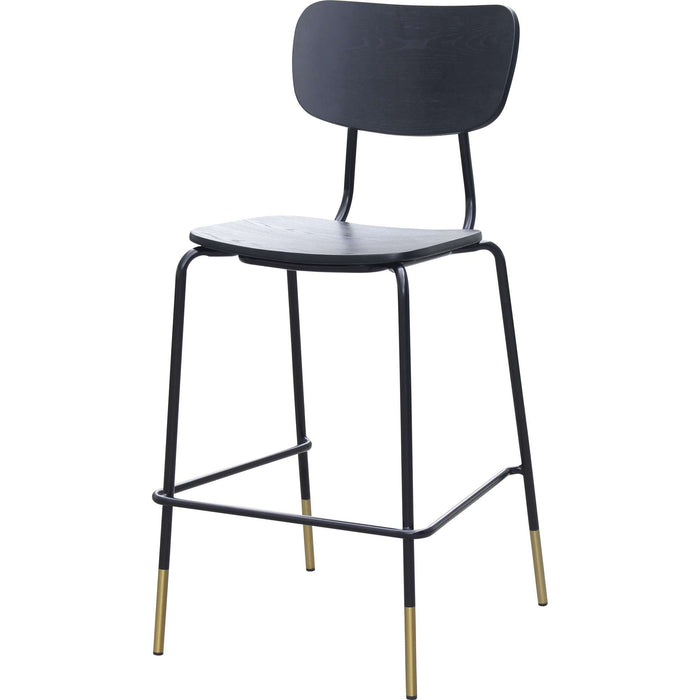 Durafurn Tiramisu Barstool - Black Frame with Brass Tip / Black Ply