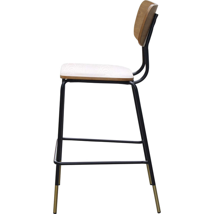 Durafurn Tiramisu Barstool - Black Frame with Brass Tip / Oak Ply