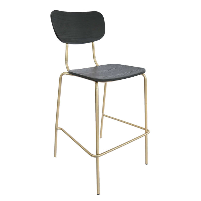 Durafurn Tiramisu Barstool - Brass Frame / Black Ply