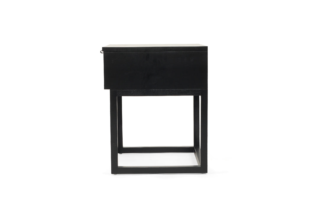 Flynn Bedside Table - Black - Black 50cm